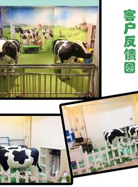 大型彷真奶牛彷真牛模型可发声挤奶儿童职业体验馆奶制品活动摆件