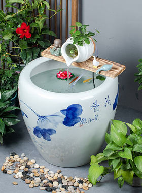 大型陶瓷流水喷泉客厅阳台