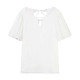 Qiushui Yiren niche high-end sequin embroidered round neck chiffon shirt 2026 summer new style women's sweet puff sleeve top