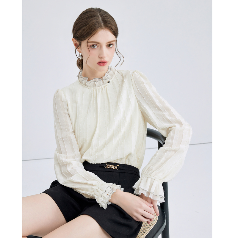  秋水伊人outlet店蕾丝衫/雪纺衫