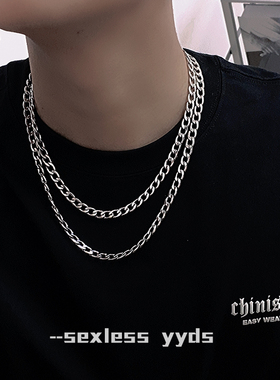 潮流百搭项链男款潮嘻哈古巴链女