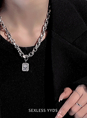 嘻哈潮人，闪钻冰糖锁骨链