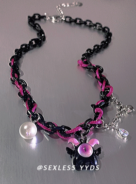 超有氛围！甜酷小恶魔吊坠项链