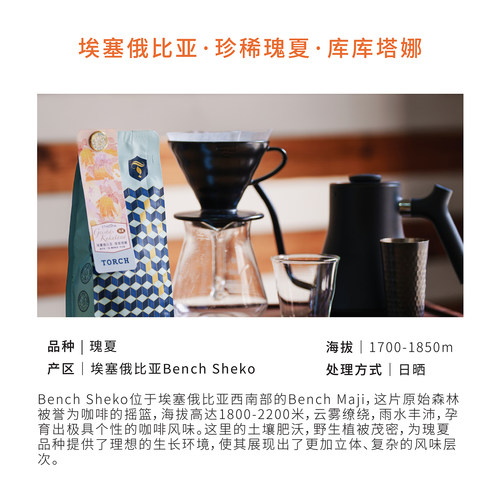 Torch炬点咖啡 埃塞班奇玛吉瑰夏 库库塔娜 日晒手冲精品咖啡豆 - 图0