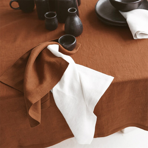 ins风纯色亚麻西餐巾高级感餐布32X44CM方巾擦口布45X45CM可定制 - 图0