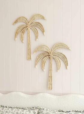 北欧风藤编椰子树造型壁饰挂件