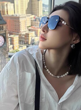 小富婆珍珠偏光防紫外线女太阳镜