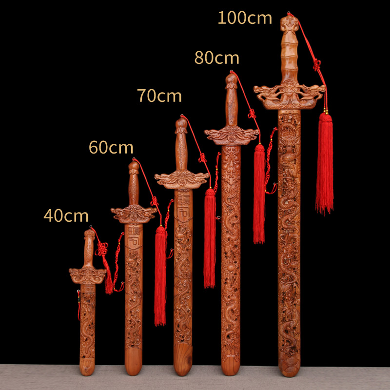 桃木剑实木宝剑朱砂剑木雕挂件葫芦纯木剑官方手工儿童剑摆件天然 - 图0