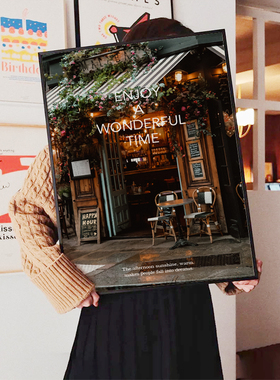 wonderful time海报 服装店装饰画 女装店咖啡馆饮品店墙贴纸拍照
