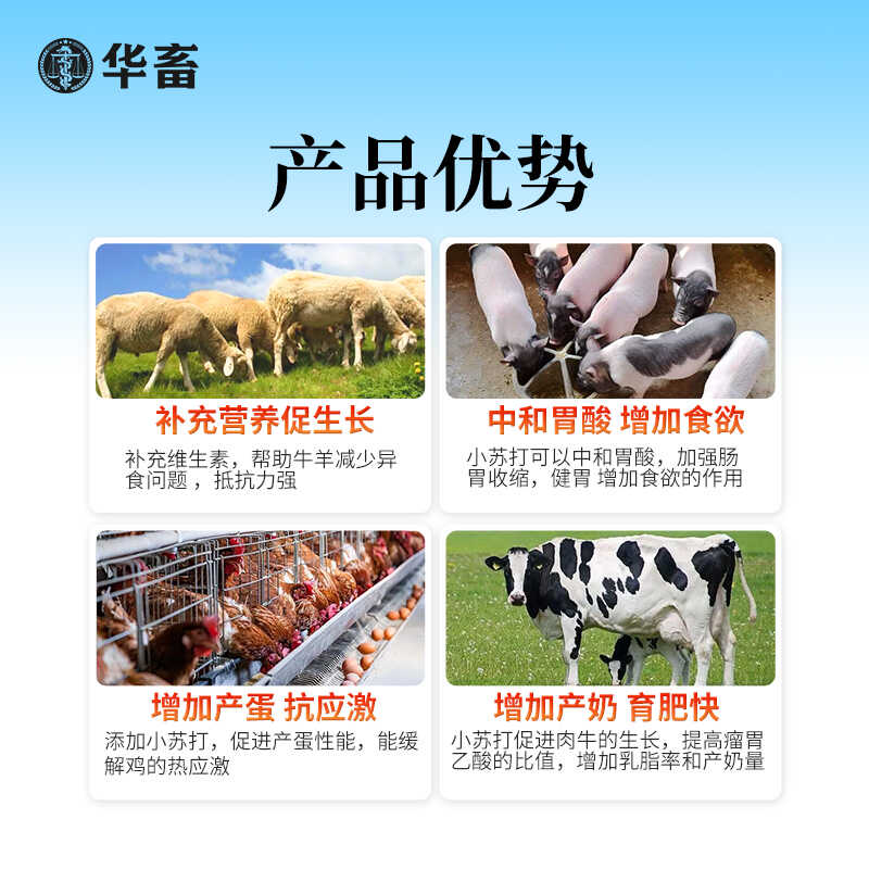 华畜多维小苏打兽用10斤畜禽喂猪牛羊鸭鹅养殖用饲料添加剂