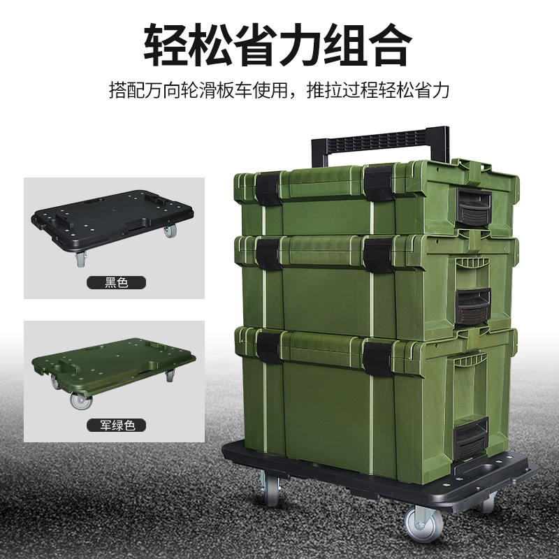 塑料五金车载露营手提多功能收纳盒汽车修工业级堆叠组合式工具箱 - 图2