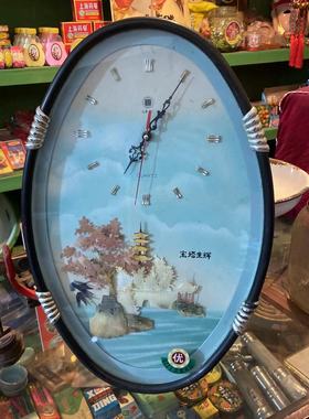 贝壳浮雕老挂钟电子钟挂式石英钟70年代80年代90年代怀旧老物件