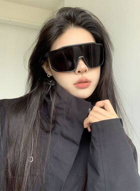 复古黑色超大框户外骑行防风运动墨镜男女登山滑雪护目显瘦太阳镜