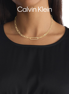 CK优雅回形针镶钻项链女士
