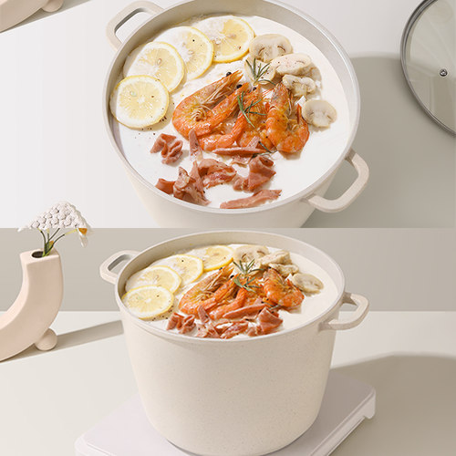 超大号10L钛麦饭石不粘深汤锅家用加厚煮粥桶专用双耳电磁炉炖锅 - 图3