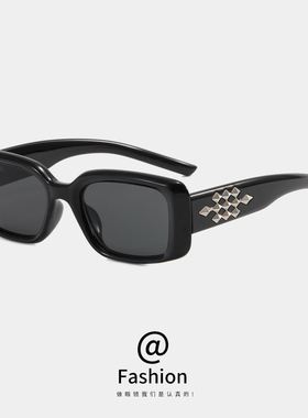 2025新款墨镜女高级感满钻方形黑色网红ins复古辣妹防晒太阳眼镜