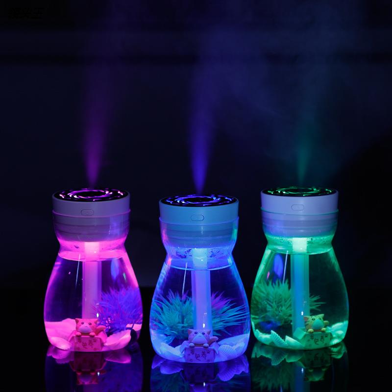 凤凰加湿器迷你七彩加湿器炫彩时尚精巧便携补水美容空气净化车载