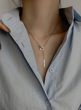 韩版时尚轻奢钛钢项链2027年新款女轻奢卫衣毛衣链冬季长款锁骨链