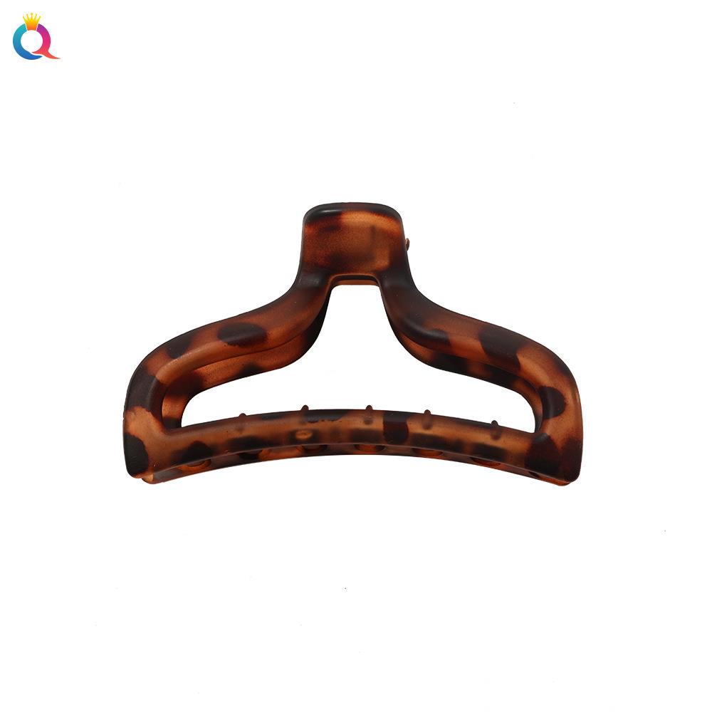 奇阅法式复古仿豹纹交叉盘发抓夹新款女式优雅气质后脑勺发夹发饰