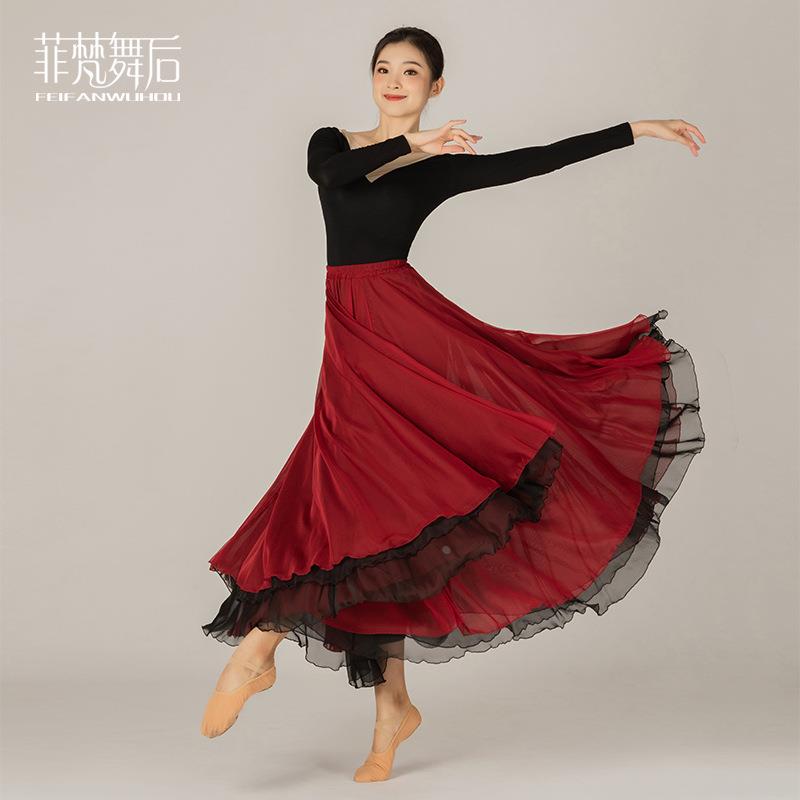 菲梵舞后舞蹈演出服秋冬长袖古典舞表演服现代舞练功服团体服定制