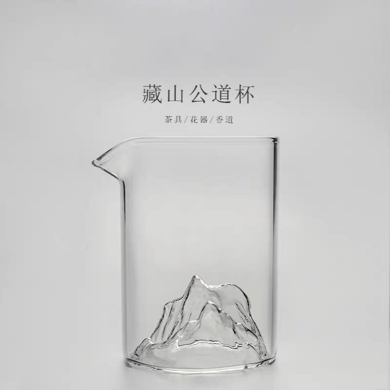 家用观山创意茶滤功夫茶分茶杯高硼硅玻璃公道杯茶具配件分茶器 - 图0