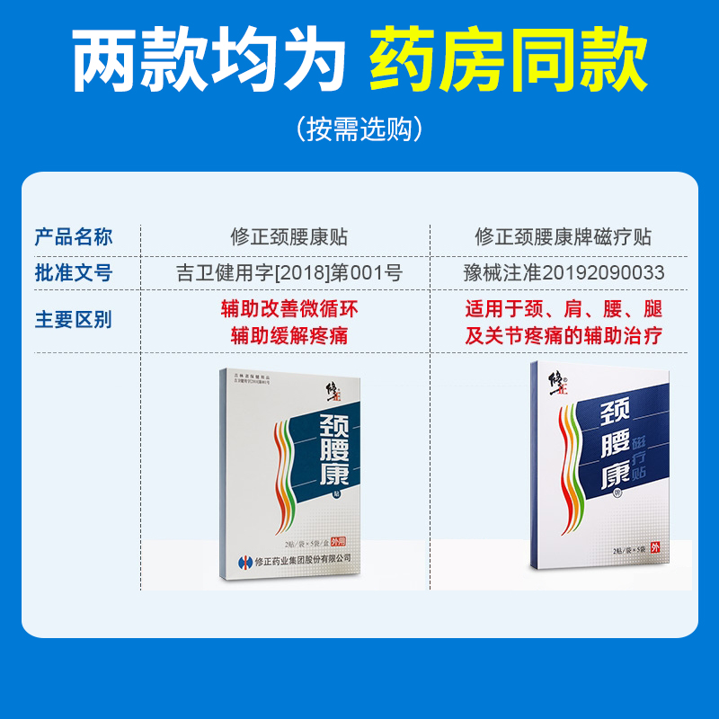 修正 颈腰康磁疗贴 10贴颈肩腰腿及关节疼痛的辅助治疗疼痛贴膏药 - 图1