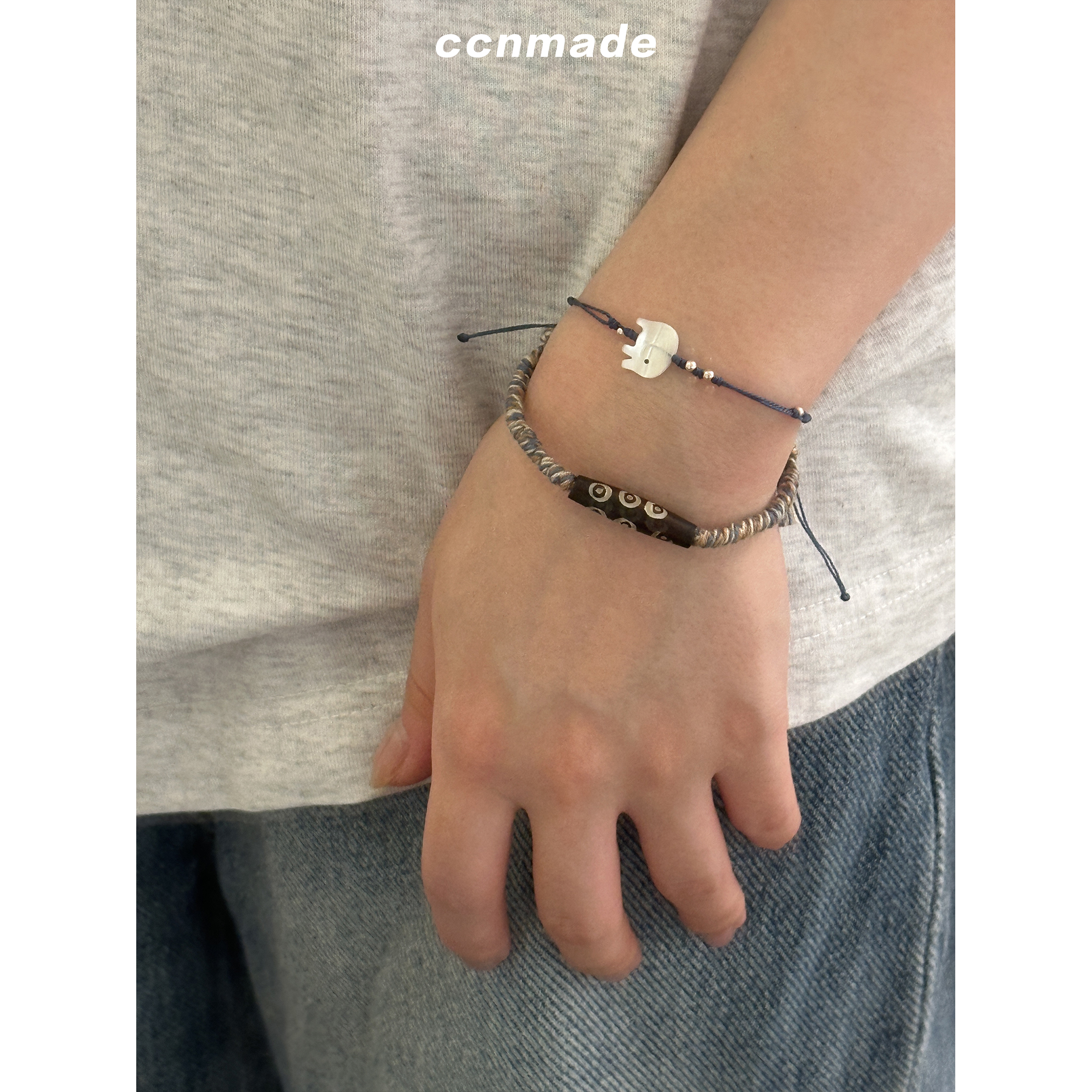 [现货]Be Strong 水牛骨手工编织手绳 原创设计手链 - 图1