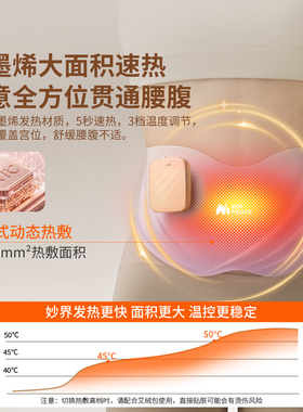 妙界S2暖宫腰带EMS艾灸暖宫腹部热敷大姨妈暖肚子痛经温灸按摩仪