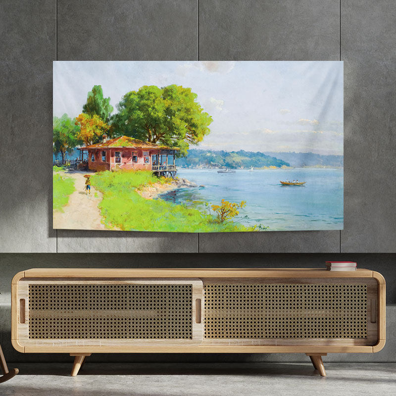 2025新款轻奢油画电视罩防尘罩套电视机罩55寸65寸86电视套防尘布,淘宝优惠券,粉丝福利购,淘宝优惠卷