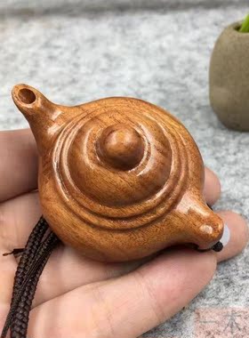 茶壶车挂件文玩把把壶摆件花梨木
