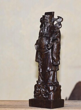 工艺品木雕客厅摆件财神爷沉香木