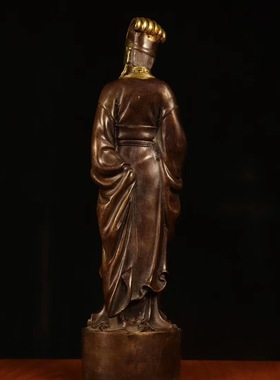 黄铜诸葛亮摆件卧龙先生诸葛孔明铜像家居吉祥工艺礼品办公室装饰