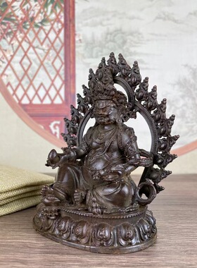 古董老物件黄财神小摆件旧货老铜器古玩真品包老包真收藏品 390克