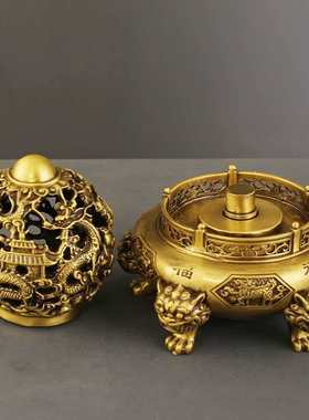 黄铜九转乾坤鼎摆件家居玄关办公室装饰品摆设开业乔迁礼品工艺品