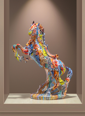 彩招财马马到成功摆件