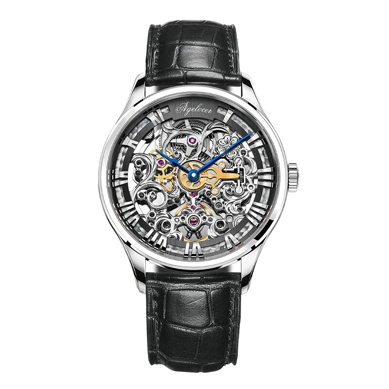 agelocer艾戈勒博世雕花镂空机械表 agelocer艾戈勒国产腕表