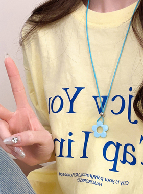 多巴胺彩色镂空花朵吊坠项链