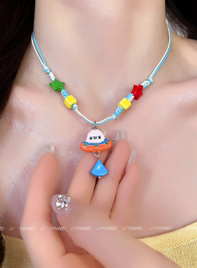 夏天彩色多巴胺星星项链