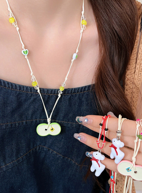 可爱小羊陶瓷蝴蝶结编织