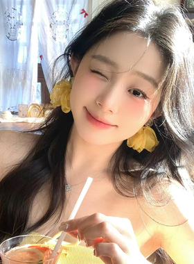 夏季多巴胺花朵耳环女2026新款
