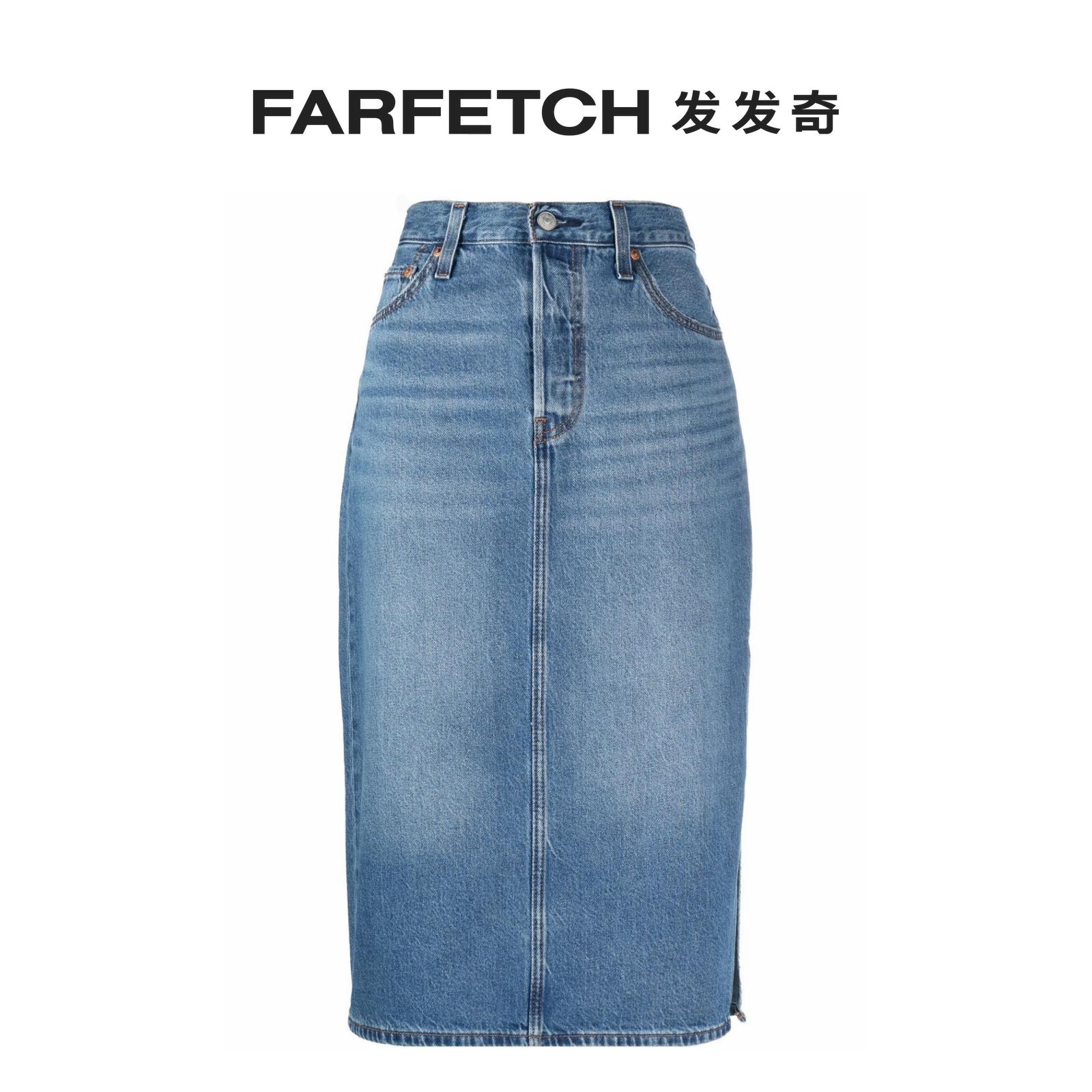 Levi'S李维斯女士中腰牛仔中长半身裙FARFETCH发发奇 - 图0