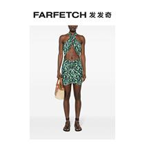 REINA OLGA lady Stallion palm tree printed mini one-piece dress FARFETCH