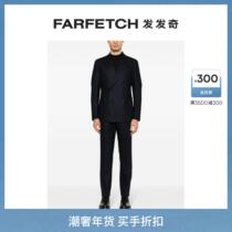 Discount] Tagliatore mens trapezoidal turn-collar double-row buttoned suit FARFETCH Hair Chic