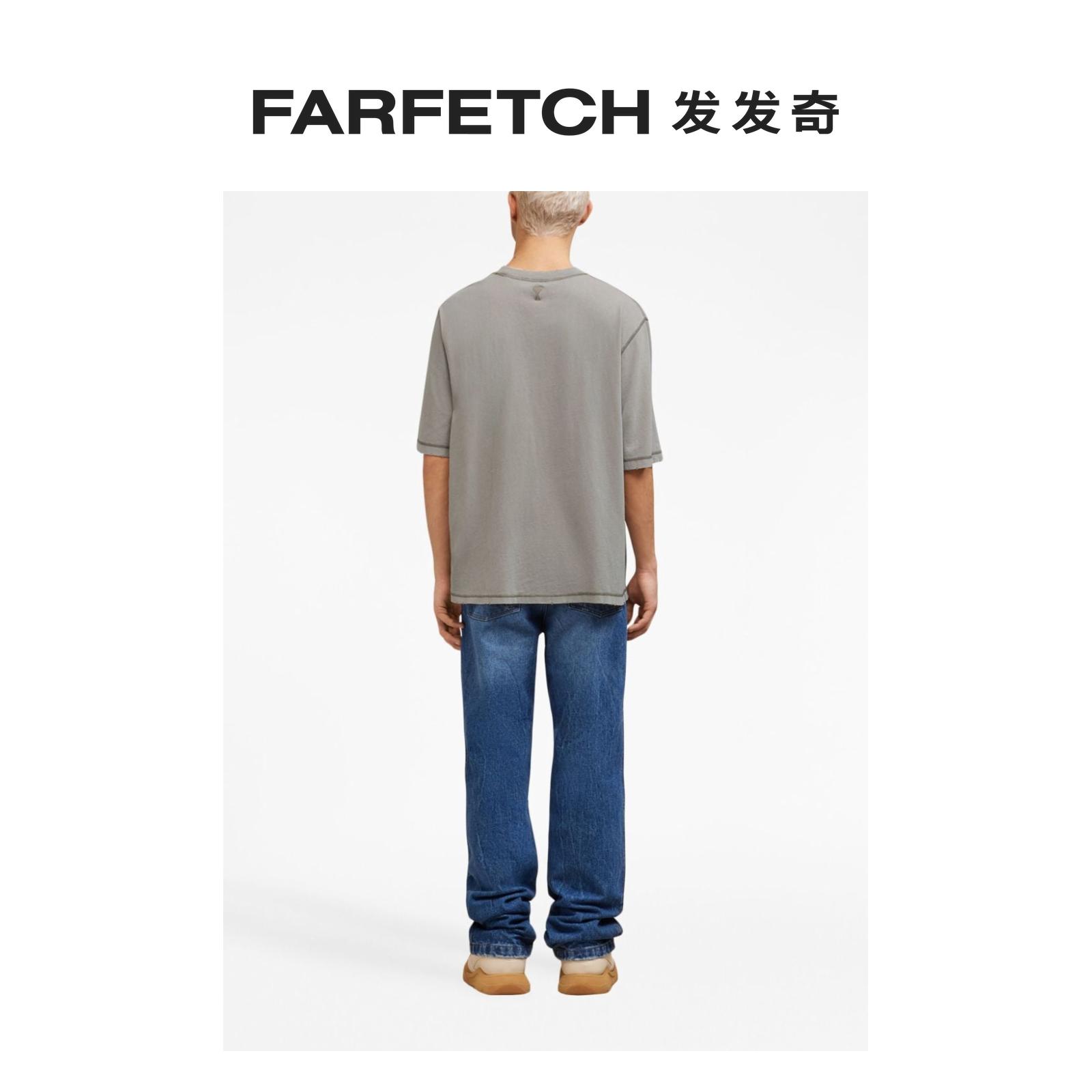 Ami Paris男女通用logo刺绣棉T恤FARFETCH发发奇 - 图3