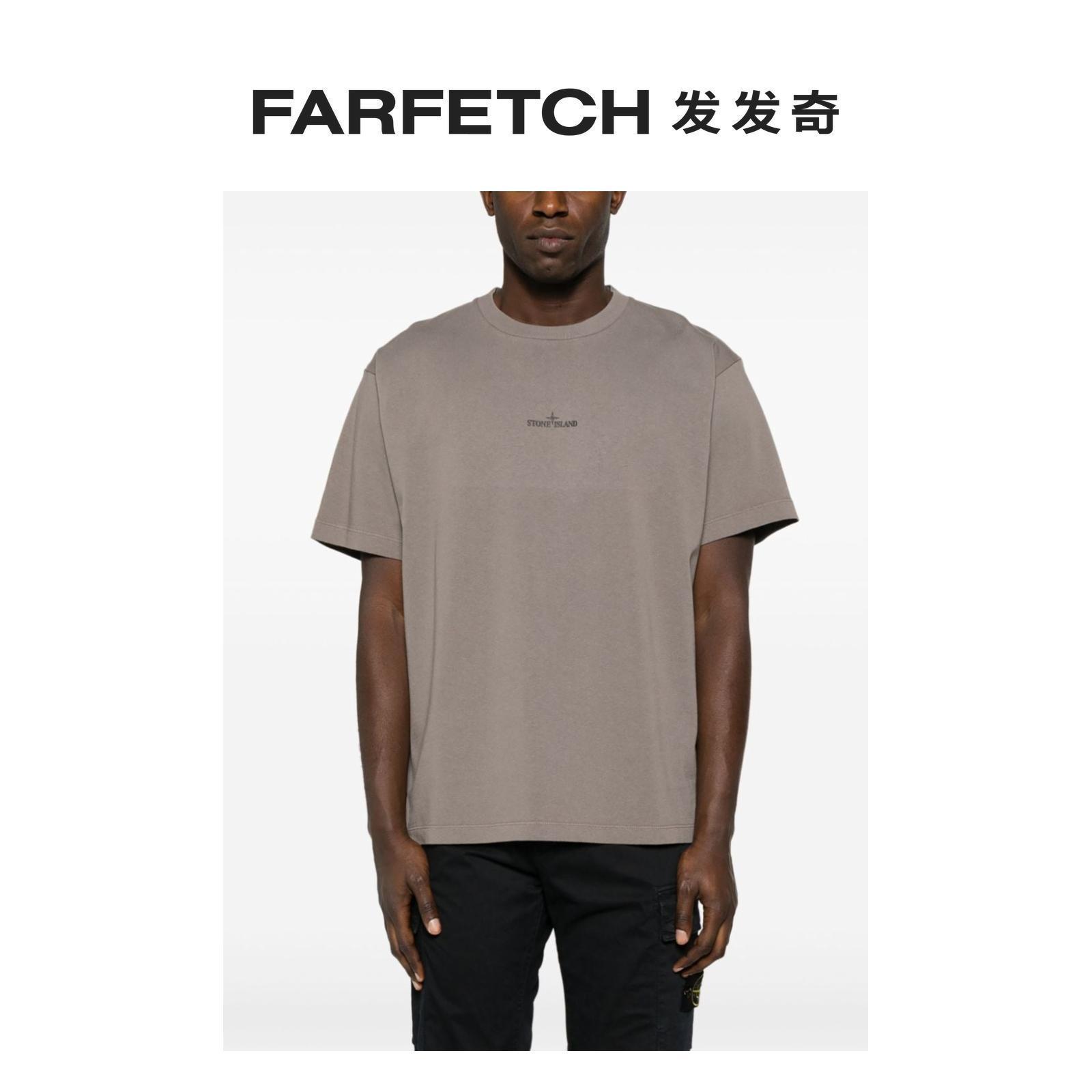 Stone Island男士logo印花棉T恤FARFETCH发发奇 - 图1