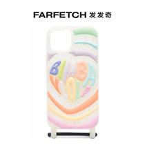 Lady Bimba y Lola with iPhone 14 logo embossing transparent mobile phone shell FARFETCH