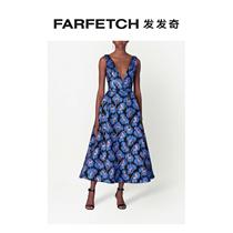 Carolina Herrera Lady Floral Embroidery with long one-piece dress FARFETCH Fat Chic