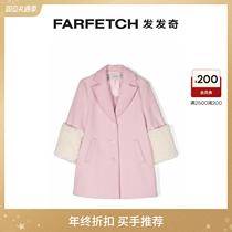 Discount] Simonetta child clothing artificial leather hair integrated side decorated with buckle jacket FARFETCH Hair chic