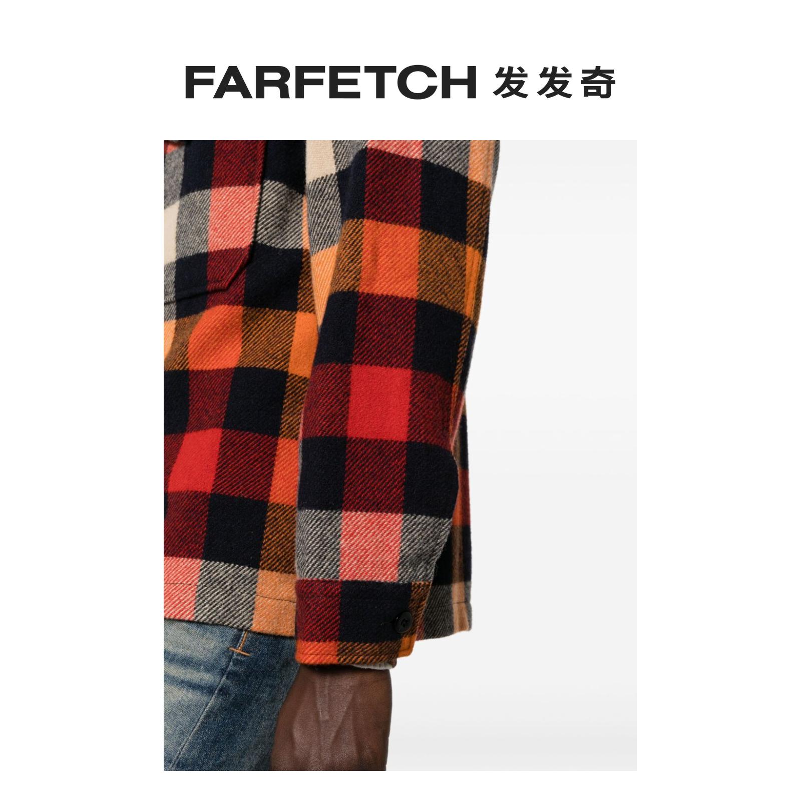 Polo Ralph Lauren男士格纹羊毛法兰绒衬衫FARFETCH发发奇