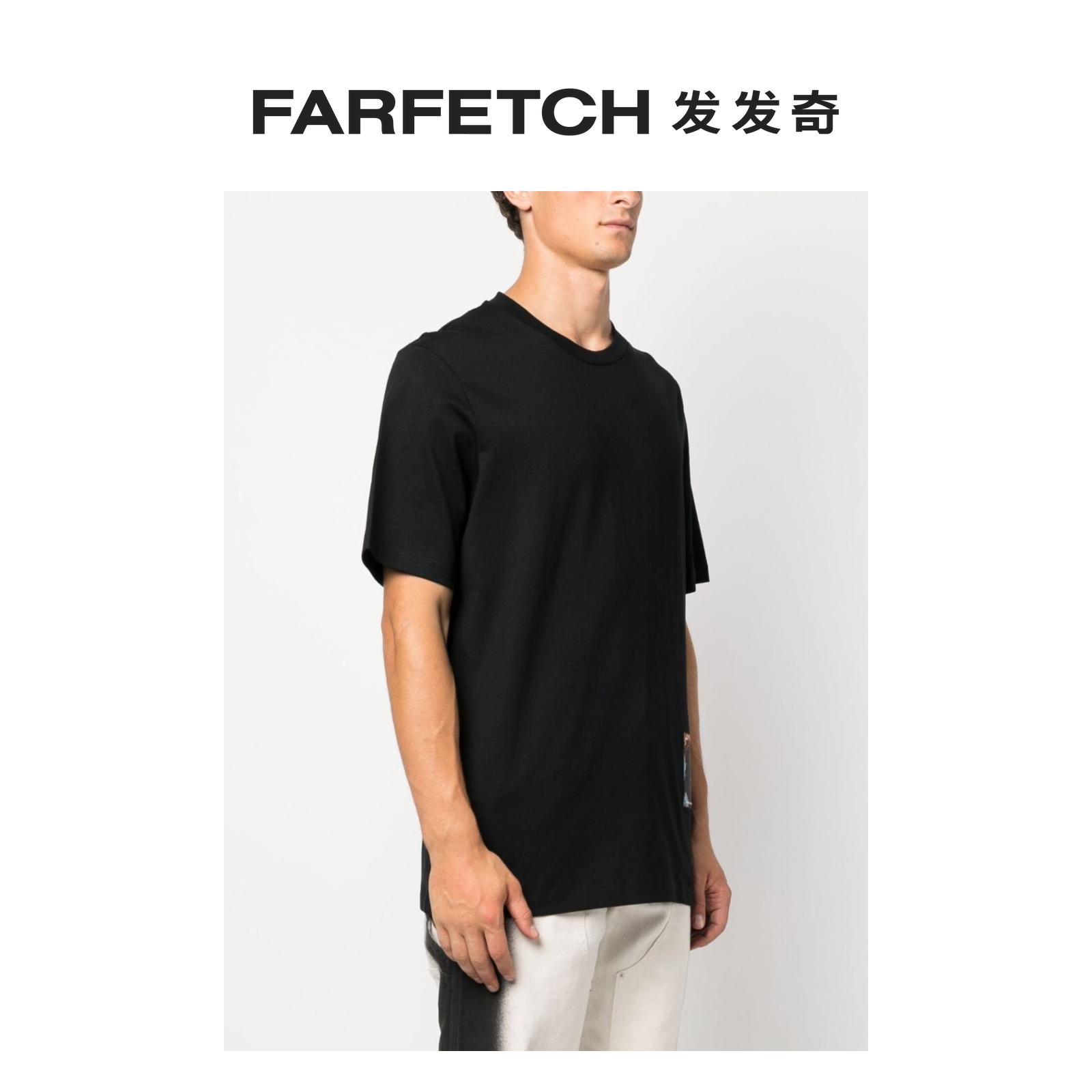 Oamc男士Ascent 贴花细节棉T恤FARFETCH发发奇 - 图1